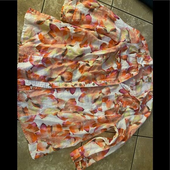 JM Collection 20 W Linen Blouse - Picture 1 of 8